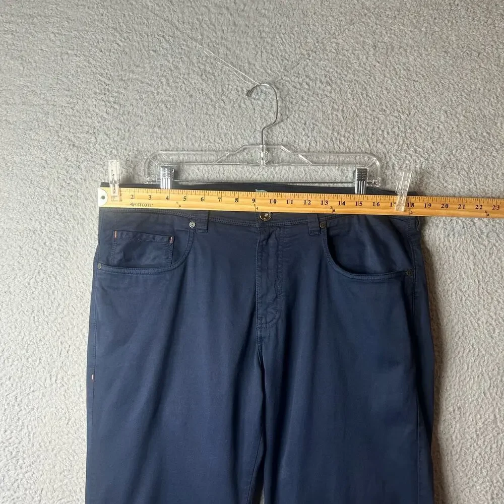Tommy Bahama Pants Mens 35x32‎ (35x29) Blue Straight Leg Flat Front Pima Cotton